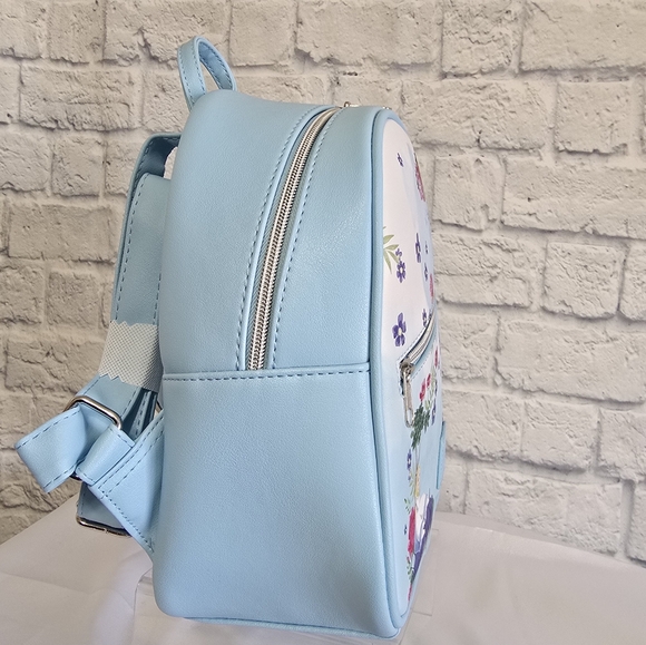 Loungefly Alice in Wonderland Character Floral Mini Backpack Disney Bag Blue New - Picture 8 of 16
